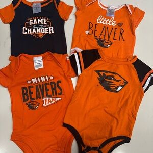 Baby’s First Year, four size set Oregon State University Beavers onesies